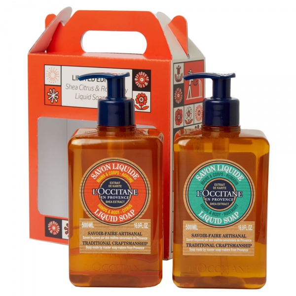 L'Occitane Shea Citrus and Rosemary Liquid Soap Duo